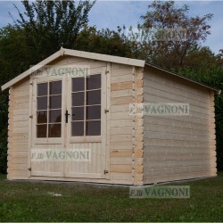 CASETTA IN LEGNO Cm. 300x300 PARETI 28 mm. PORTA DOPPIA