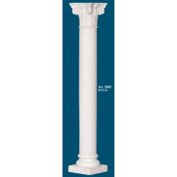 COLONNA IN GESSO H. CM. 205 FUSTO LISCIO CM. 22 CAP. CORINZIO