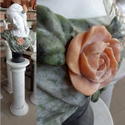 COLONNA IN MARMO + BUSTO IN  MARMO MOD. 24