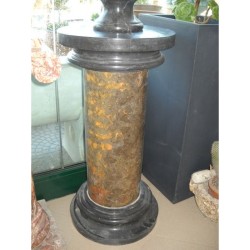 COLONNA IN MARMO BICOLORE CAPITELLO ROTONDO CM. 80