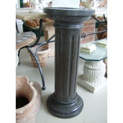 COLONNA IN MARMO NERO CAPITELLO ROTONDO