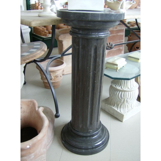 COLONNA IN MARMO NERO CAPITELLO ROTONDO