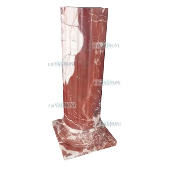 COLONNA IN MARMO ROSSO SCANALATA Cm. 102