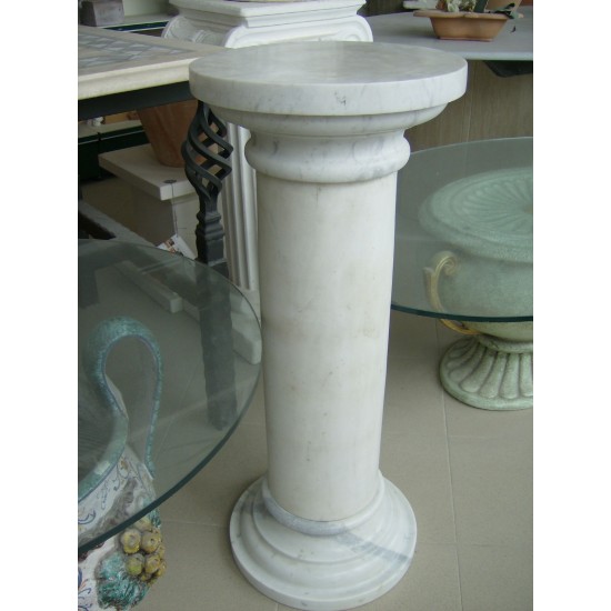 COLONNA LISCIA IN MARMO BIANCO CAPITELLO ROTONDO