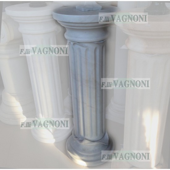 COLONNA RIGATA IN MARMO BIANCO CAPITELLO ROTONDO