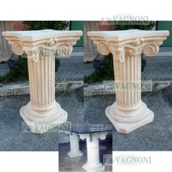 COPPIA COLONNE CAPITELLO PATRASSO MARRONE ANT. IN CEMENTO CM. 75