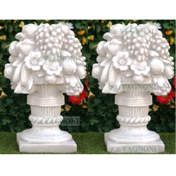 COPPIA DI CESTI DI FRUTTA NEW CM. 55 IN CEMENTO