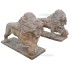 COPPIA DI LEONI IN TRAVERTINO Cm. 145x50x100