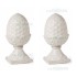 COPPIA DI PIGNE IN TERRACOTTA SMALTATA BIANCO CM. 40