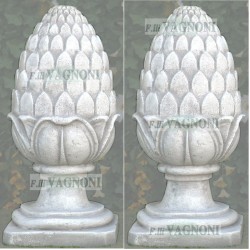 COPPIA DI PIGNE NEW CM. 50 IN CEMENTO