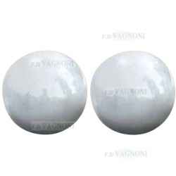 COPPIA DI SFERE IN TERRACOTTA SMALTATA BIANCO CM. 28