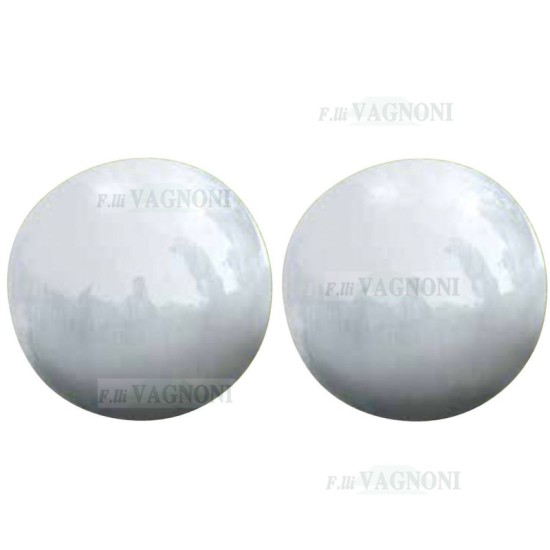 COPPIA DI SFERE IN TERRACOTTA SMALTATA BIANCO CM. 28
