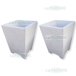COPPIA DI VASI IN CEMENTO CM. 40X40X55