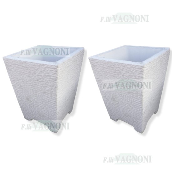 COPPIA DI VASI IN CEMENTO CM. 40X40X55