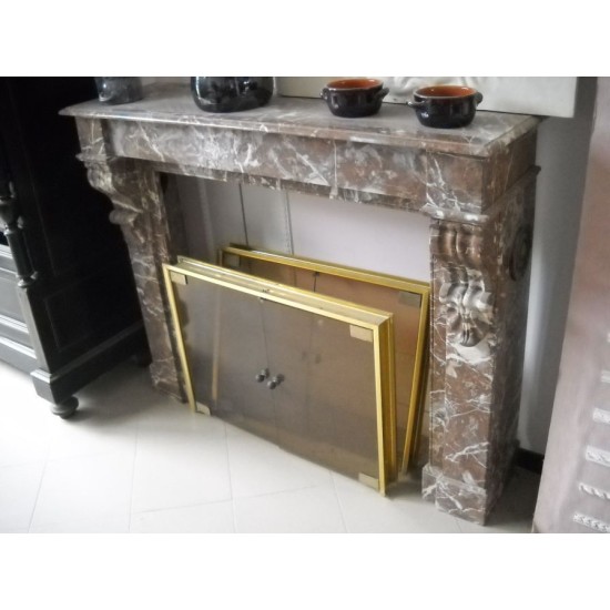 CORNICE DI CAMINO D'EPOCA IN MARMO mod. LF_5