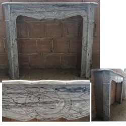 CORNICE DI CAMINO D'EPOCA IN MARMO SECONDA META '800-123x101