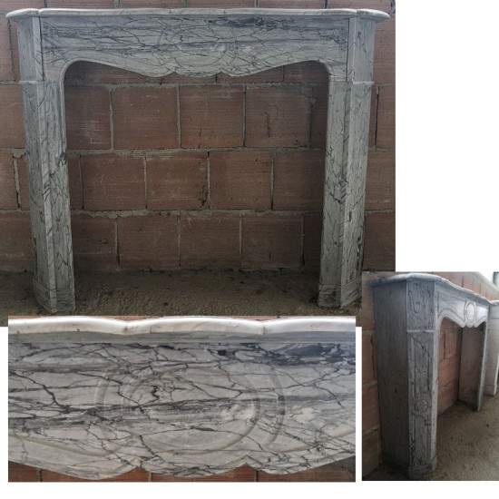 CORNICE DI CAMINO D'EPOCA IN MARMO SECONDA META '800-123x101