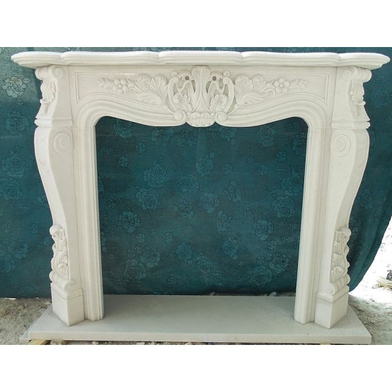 CORNICE DI CAMINO IN MARMO BIANCO Cm. 135 mod.1