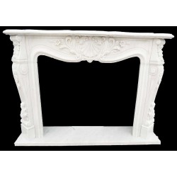 CORNICE DI CAMINO IN MARMO BIANCO Cm. 135 mod. 47