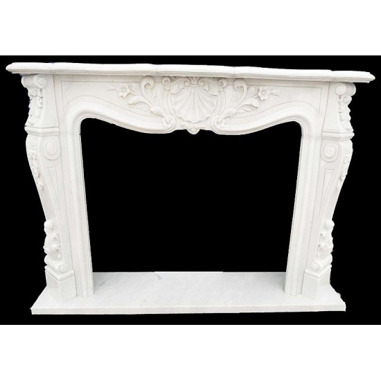 CORNICE DI CAMINO IN MARMO BIANCO Cm. 135 mod. 47