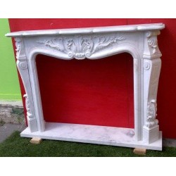 CORNICE DI CAMINO IN MARMO BIANCO Cm. 150 mod.1