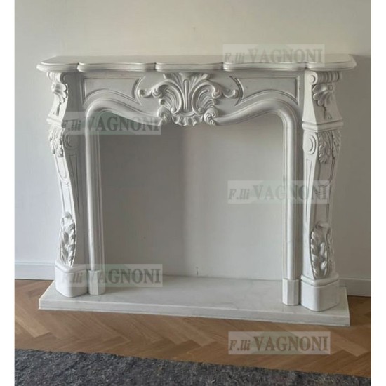 CORNICE DI CAMINO IN MARMO BIANCO Cm. 150 mod.11