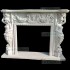 CORNICE DI CAMINO IN MARMO BIANCO CON STATUE 55 Cm. 160