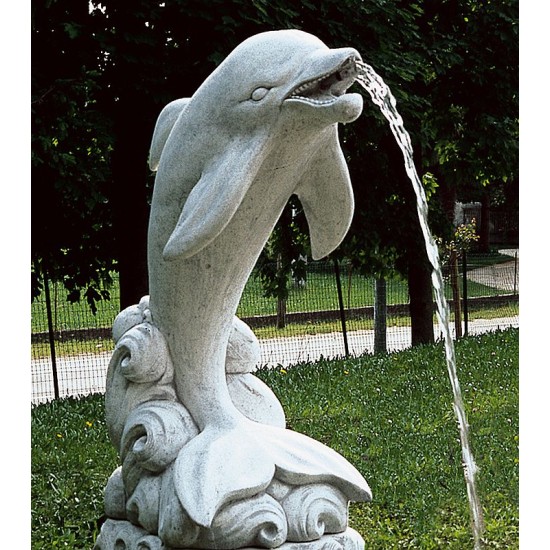 DELFINO IN CEMENTO E MARMO CM. 115