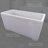 FIORIERA LARGA IN CEMENTO BIANCO POROSO 80 CM