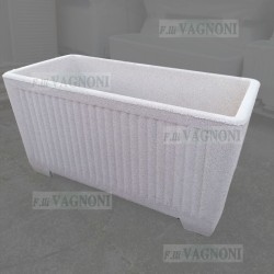 FIORIERA LARGA IN CEMENTO BIANCO POROSO 80 CM