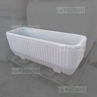 FIORIERA STRETTA IN CEMENTO BIANCO POROSO 80 CM