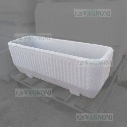 FIORIERA STRETTA IN CEMENTO BIANCO POROSO 80 CM