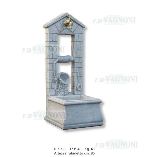 FONTANA A COLONNA GIARDINO IN CEMENTO CASETTA