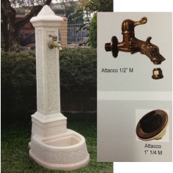 FONTANA A COLONNA IN CEMENTO MILANO+RUBINETTO+PILETTA