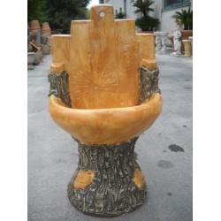 FONTANA A PARETE IN CEMENTO FINTO LEGNO