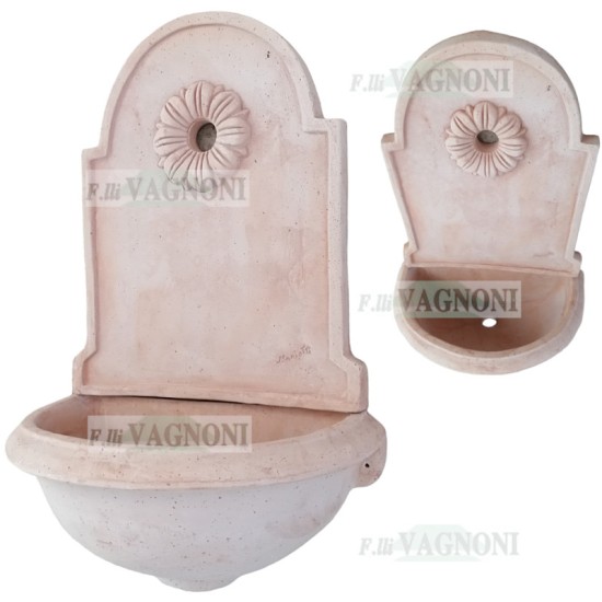 FONTANA A PARETE IN TERRACOTTA SOSPESA LISCIA TR.