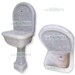 FONTANA A PARETE MATTONE IN CEMENTO BIANCO ANTICATO