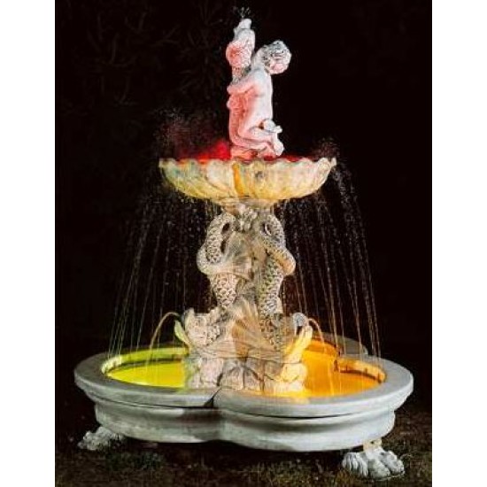 FONTANA DA GIARDINO COMPLETA DI POMPA E LUCI MOD. 1810