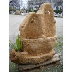 FONTANA DOPPIA IN PIETRA DI CARPARO Cm. 125