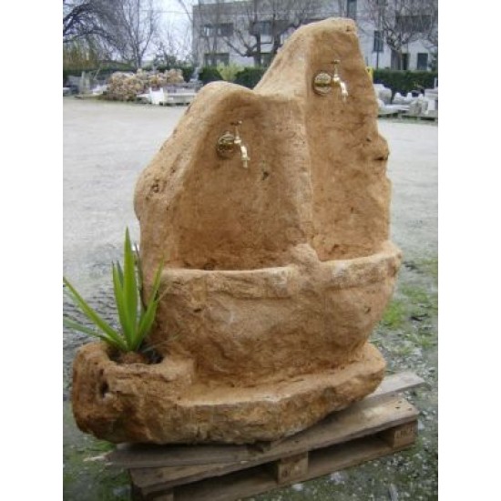 FONTANA DOPPIA IN PIETRA DI CARPARO Cm. 125