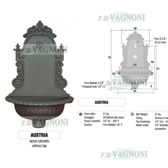 FONTANA IN GHISA AUSTRIA MORELLI