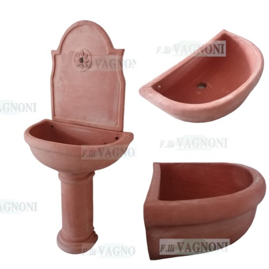 FONTANA IN TERRACOTTA A PARETE CM. 124 MONT.L