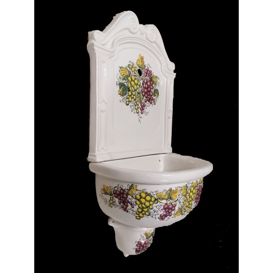 FONTANA IN TERRACOTTA CERAMICA SOSPESA UVA