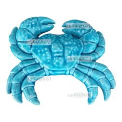 GRANCHIO DA APPENDERE IN CERAMICA SMALTATA TURCHESE CM. 17