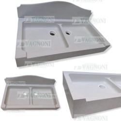 LAVANDINO+ALZATINA  IN GRANIGLIA DI MARMO E CEMENTO Cm. 120