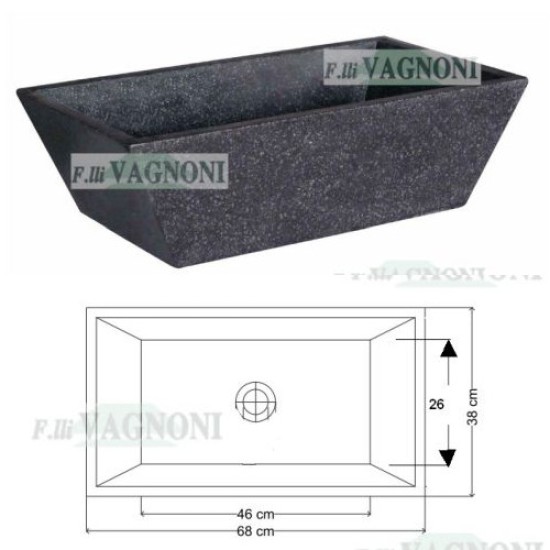 LAVANDINO DA BAGNO 68 IN CEMENTO E GRANIGLIA DI MARMO LEVIGATA