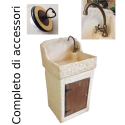 LAVANDINO IN CEMENTO MOD. 511 CON SPORTELLO+ACCESSORI