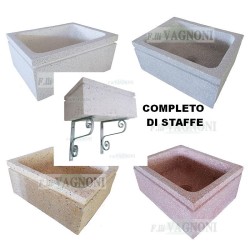 LAVANDINO IN GRANIGLIA DI MARMO+STAFFE Cm.45X35 mod. 5309