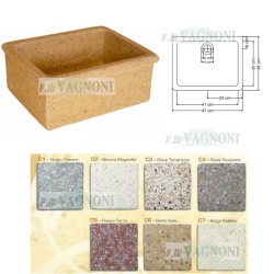 LAVANDINO IN GRANIGLIA DI MARMO Cm.47x36 mod. 5360 VARI COLORI