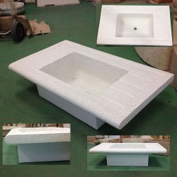 LAVANDINO IN GRANIGLIA DI MARMO E CEMENTO  CM. 110 INC